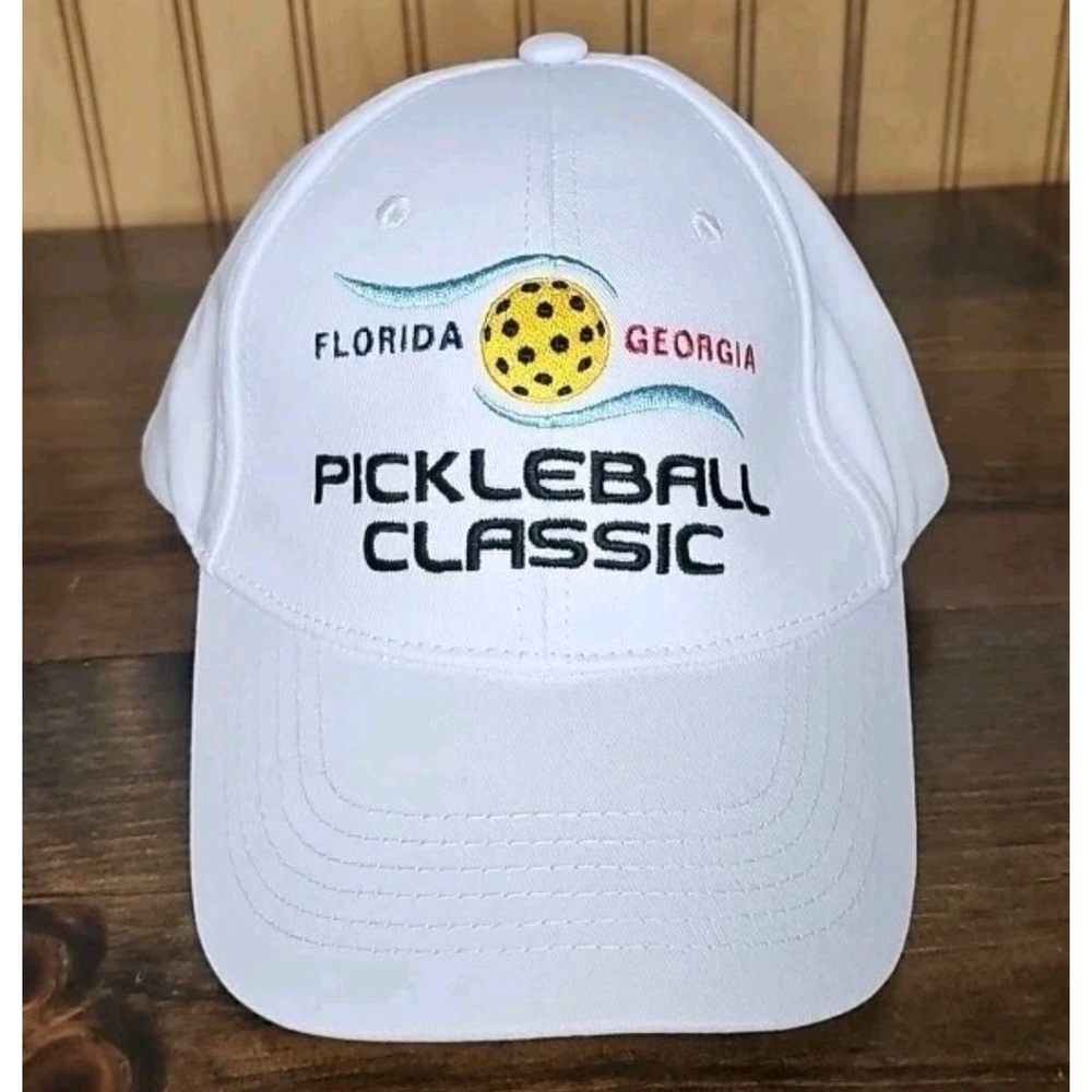 Florida Georgia Pickleball Classic Baseball Hat Cap White Embroidered Adjustable